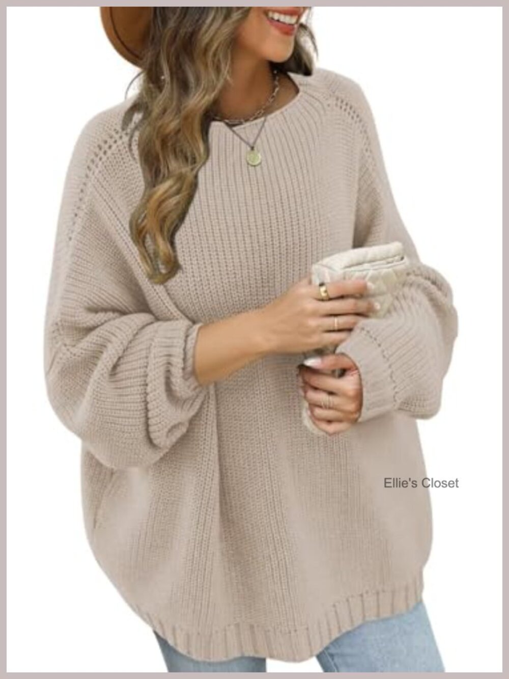 Oversized Chunky Knit Mock Neck Batwing Sleeve Pullover Sweater